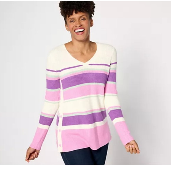Sport Savy Sweaters - Ultra Soft V-Neck Sweater with Snap Button Sides by Sport Savy